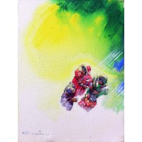 Hussain Chandio, 12 x 16 Inch, Acrylic on Canvas, Figurative Painting-AC-HC-094
